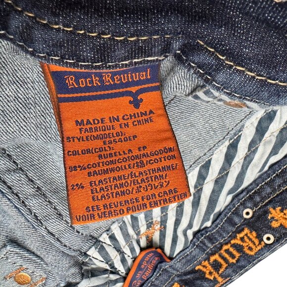 Rock Revival Rubella Easy Capri Blue Jean Women's Embellished Pocket, Size 31 - Picture 9 of 13